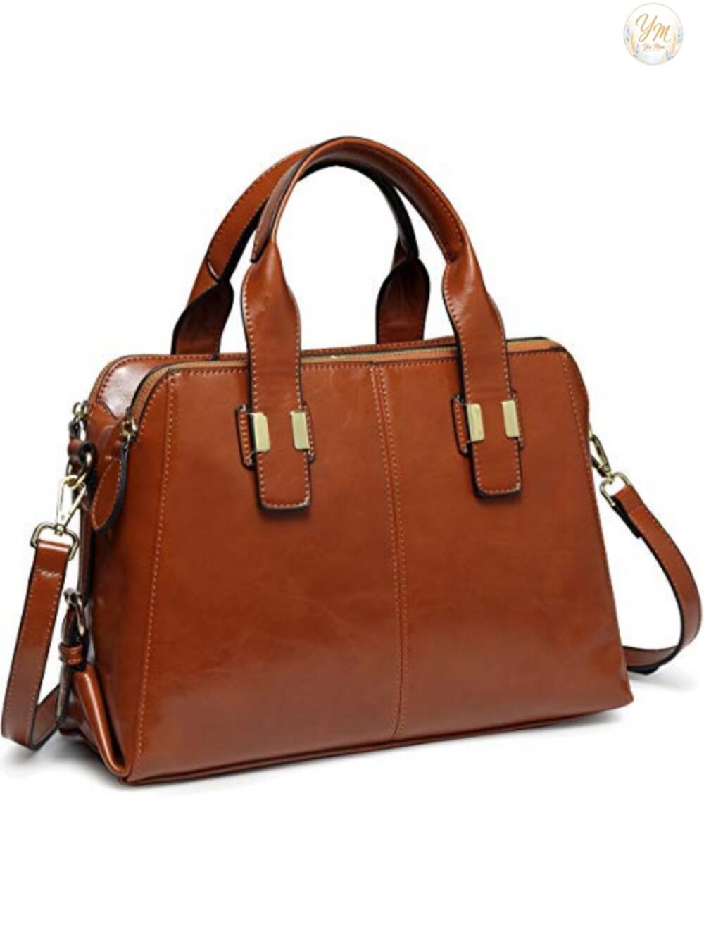 Faux Patent Leather Satchel Handbag Top Handle Work Tote Purse Triple